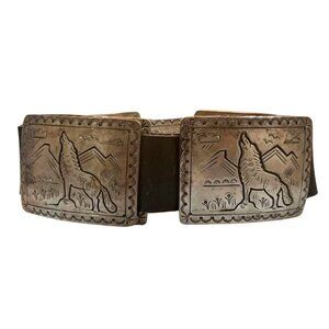 Fred Guerro Silver Wolf Wall Plaque Belt – Heavy Gauge Sterling Plaques